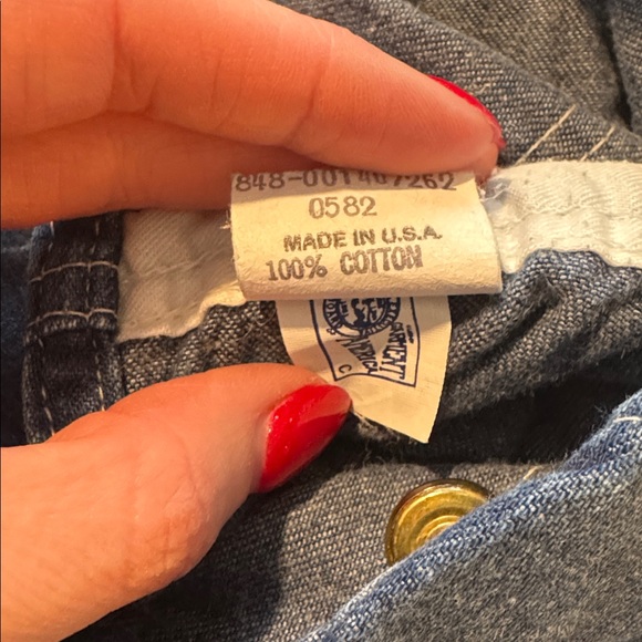 Vintage! OshKosh B'gosh Classic Blue Footed Overalls, sz 6-9 Months - Picture 9 of 9